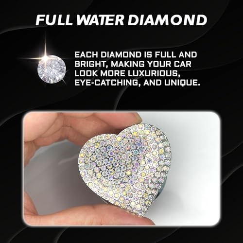 Heart Shape Car Engine Start Button Cover, Sparkly Rhinestone Ignition White