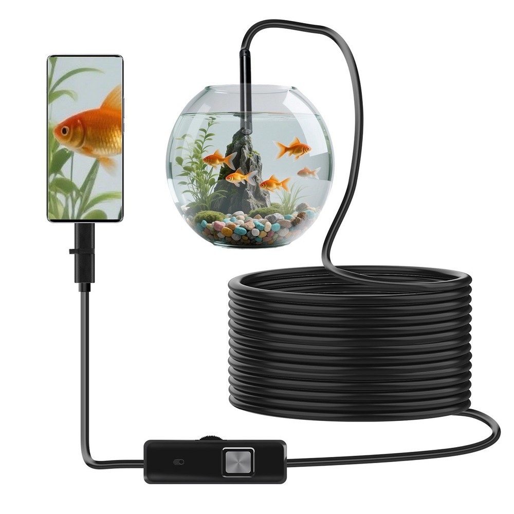 16.4ft Endoscope Camera with Light HD Borescope Camera with 6 LED Lights Type-C