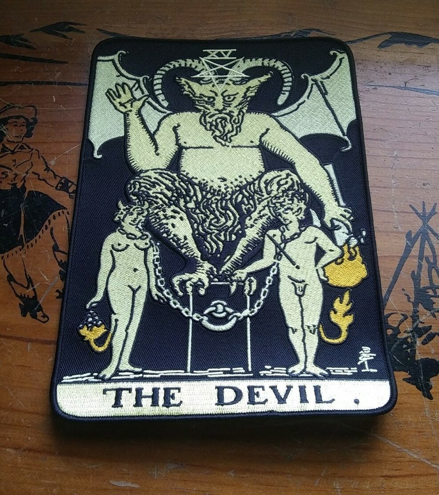 Patch LARGE Tarot Death Card DEVIL Embroidered BIKER MOTORCYCLE Back Patch