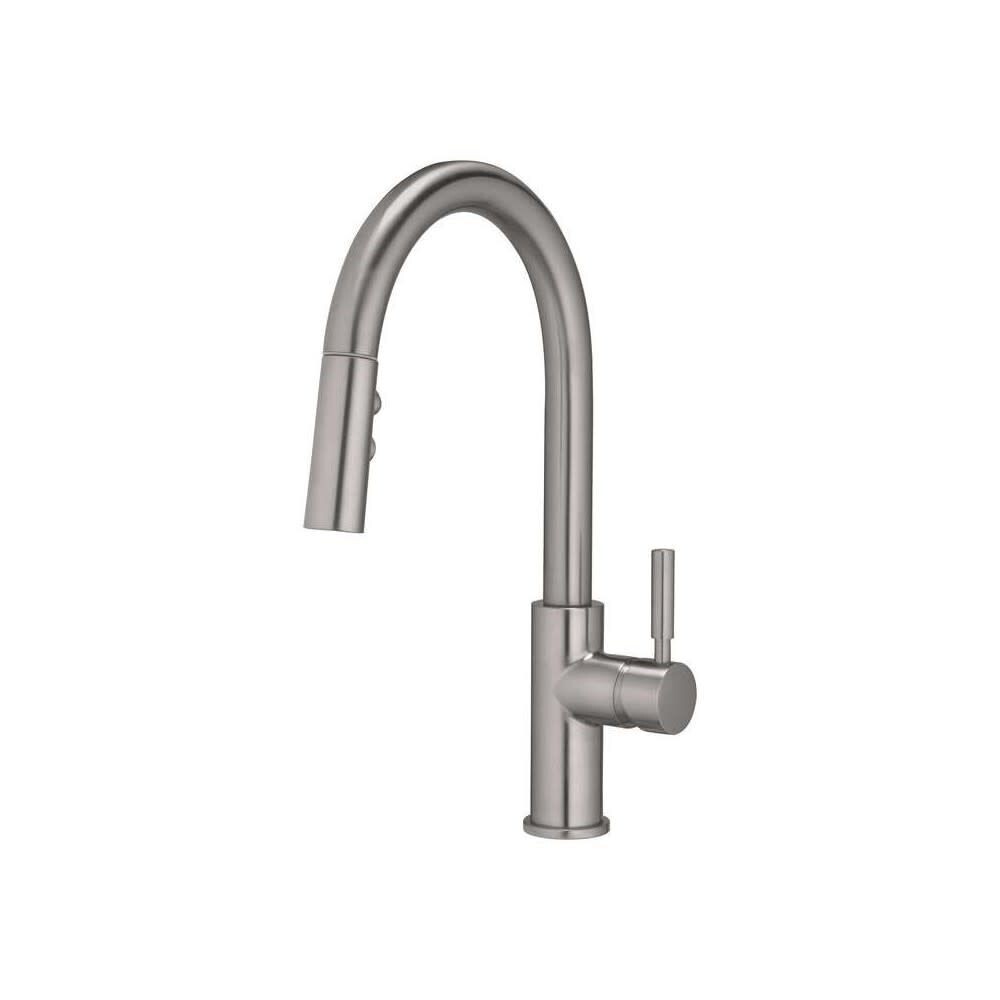 OakBrook Vela One Handle Brushed Nickel Pull-Down Kitchen Faucet