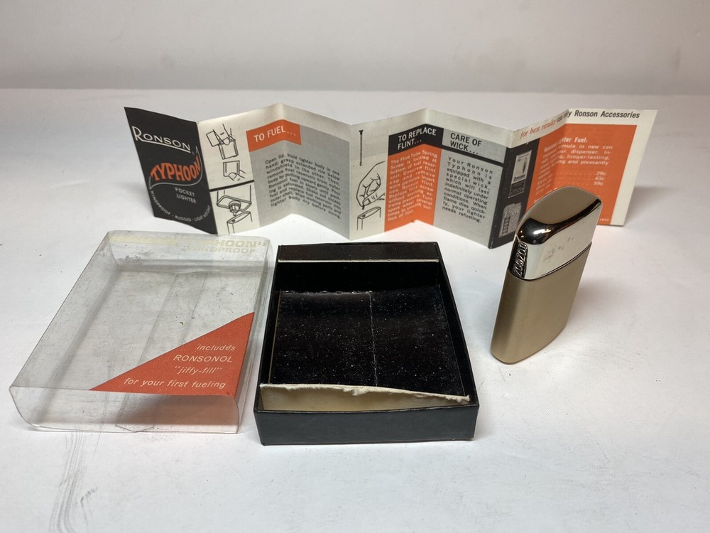 Vintage Ronson Typhoon Windproof Lighter NOS