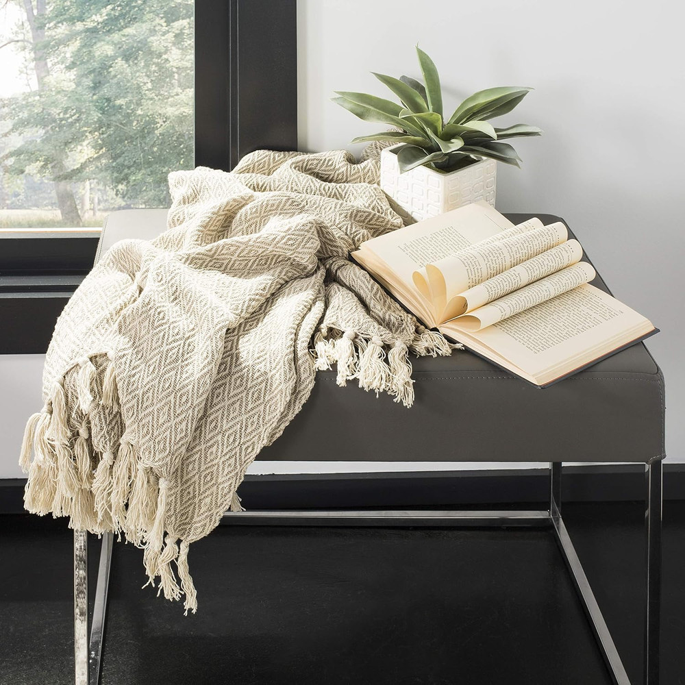 Danita Throw Blanket, Beige
