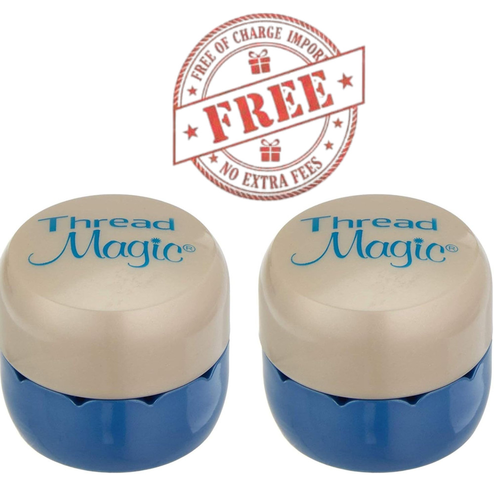 Thread Magic Round Ultimate Thread Conditioner 2-Pack Blue-Ivory Sewing CraftNew