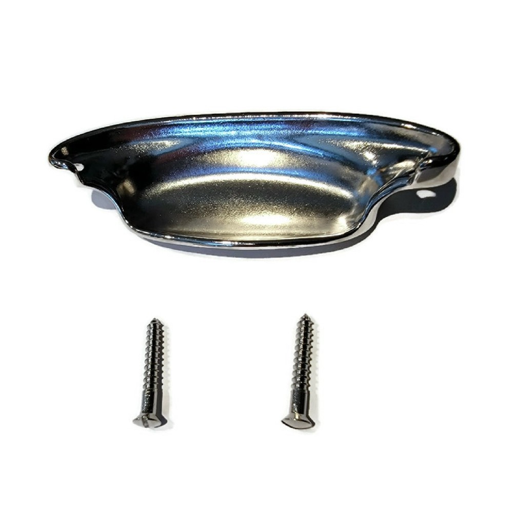 Drawer Bin Pull - Cast Polished Nickel plated Brass Bin Type Pull - Kitchen Bin