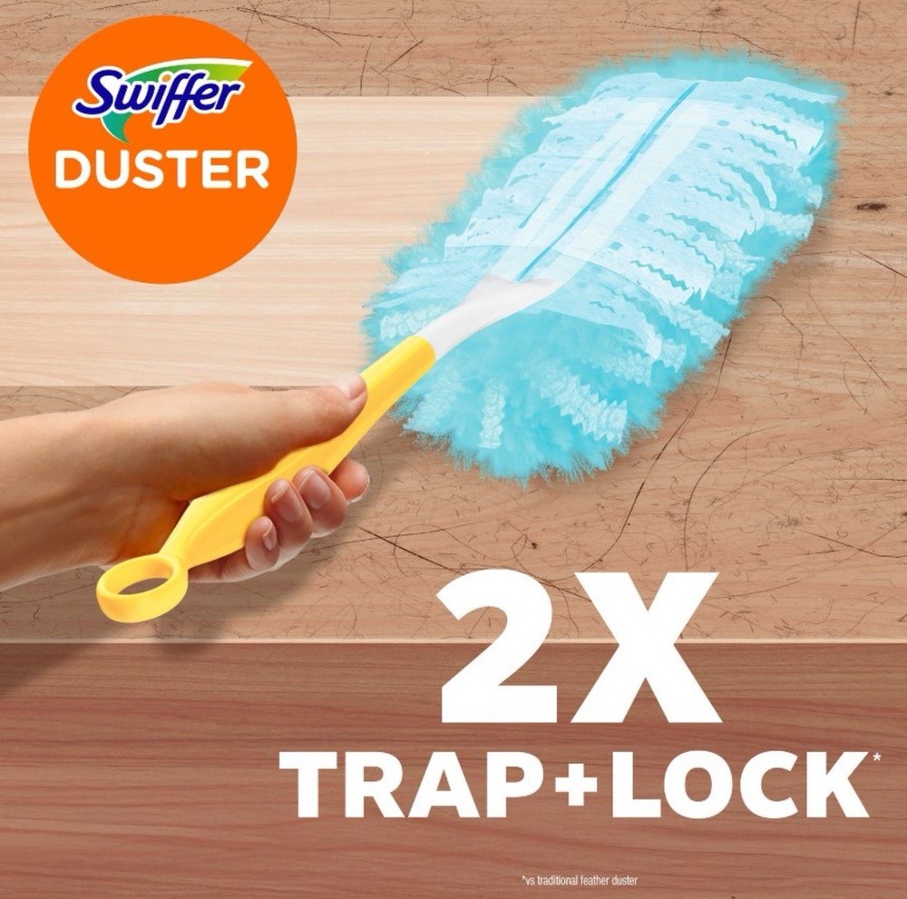 Swiffer Duster Kit 5 Refills, 1 Plastic Handle, Microfiber Heads