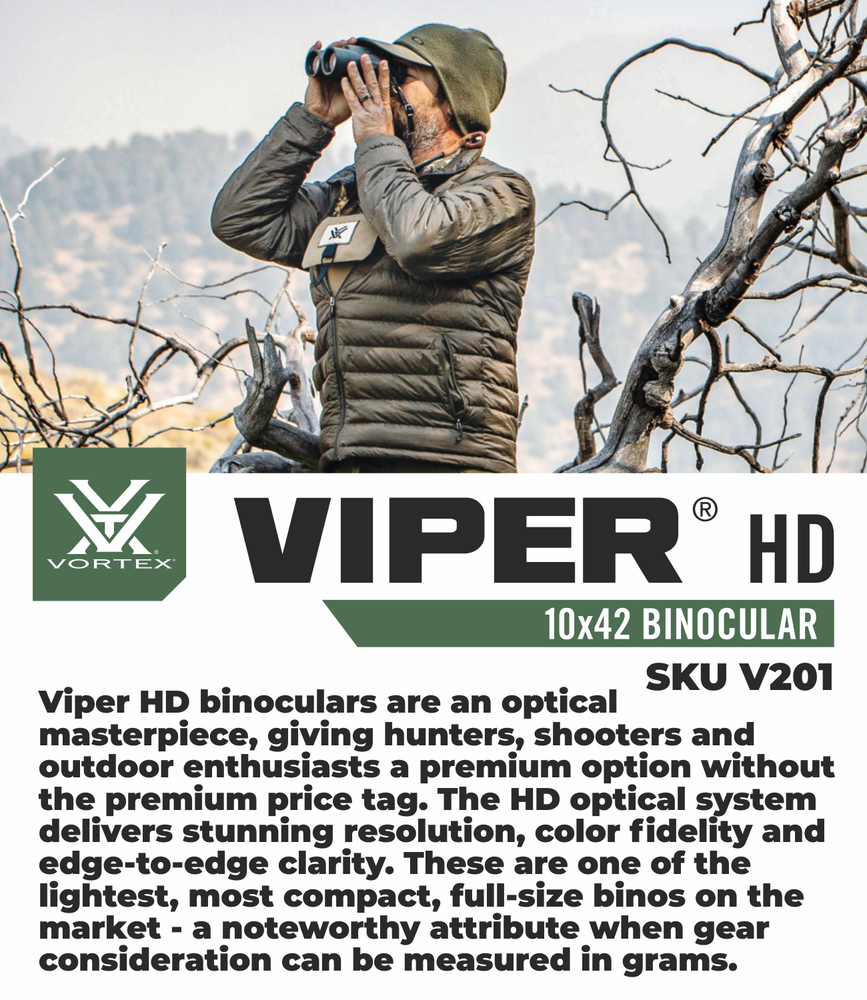 Vortex Optics Viper HD 10x42 Binocular with Free CD Hat and Cleaning Pen Bundle