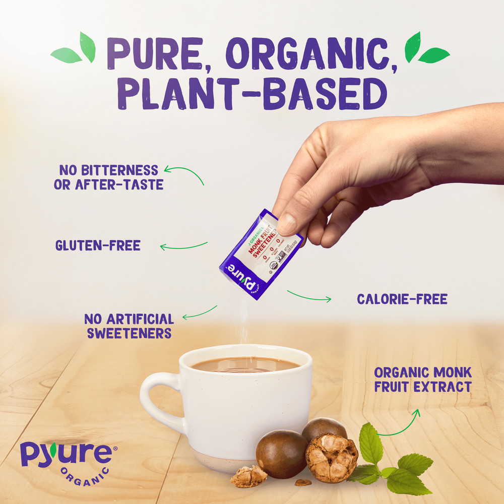 Pyure Organic Monk Fruit Blend Granular Sweetener Packets 80ct