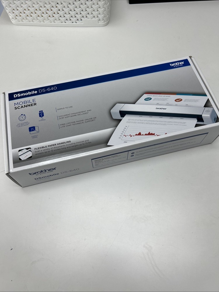 Brother DS-640 Compact Mobile Document Scanner - White