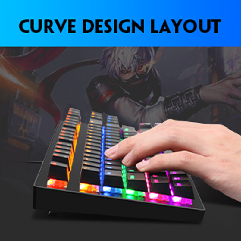 Mechanical Gaming Keyboard Computer Desktop and Mouse RGB Led Light Backlit