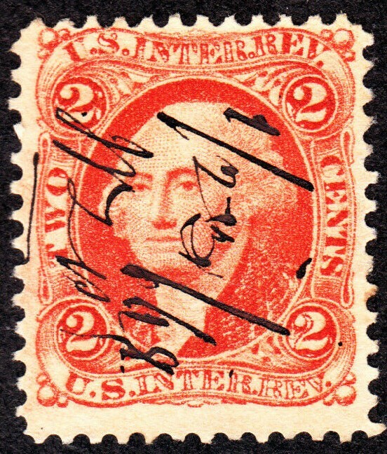 US SCOTT #  R15c  INTERNAL  REVENUE ERROR MISPRINT TOP  / BOTTOM 19H52