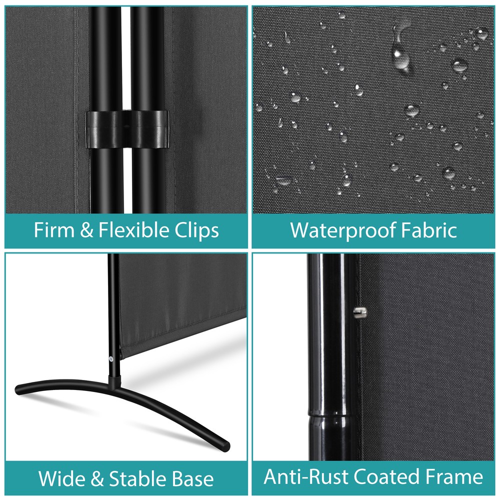 3 Panel Room Divider 6 FT Folding Privacy Panel Screens for Office Separation