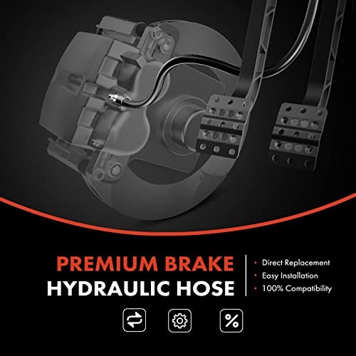 Front Passenger Brake Hydraulic Hose Compatible with Select Chevy, Front Right