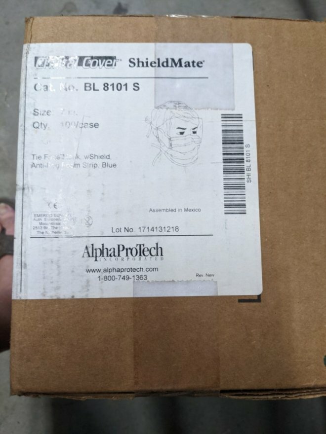 CRITICAL COVER SHIELDMATE FACE MASKS + SHIELD - BL-8101S - 100 Count