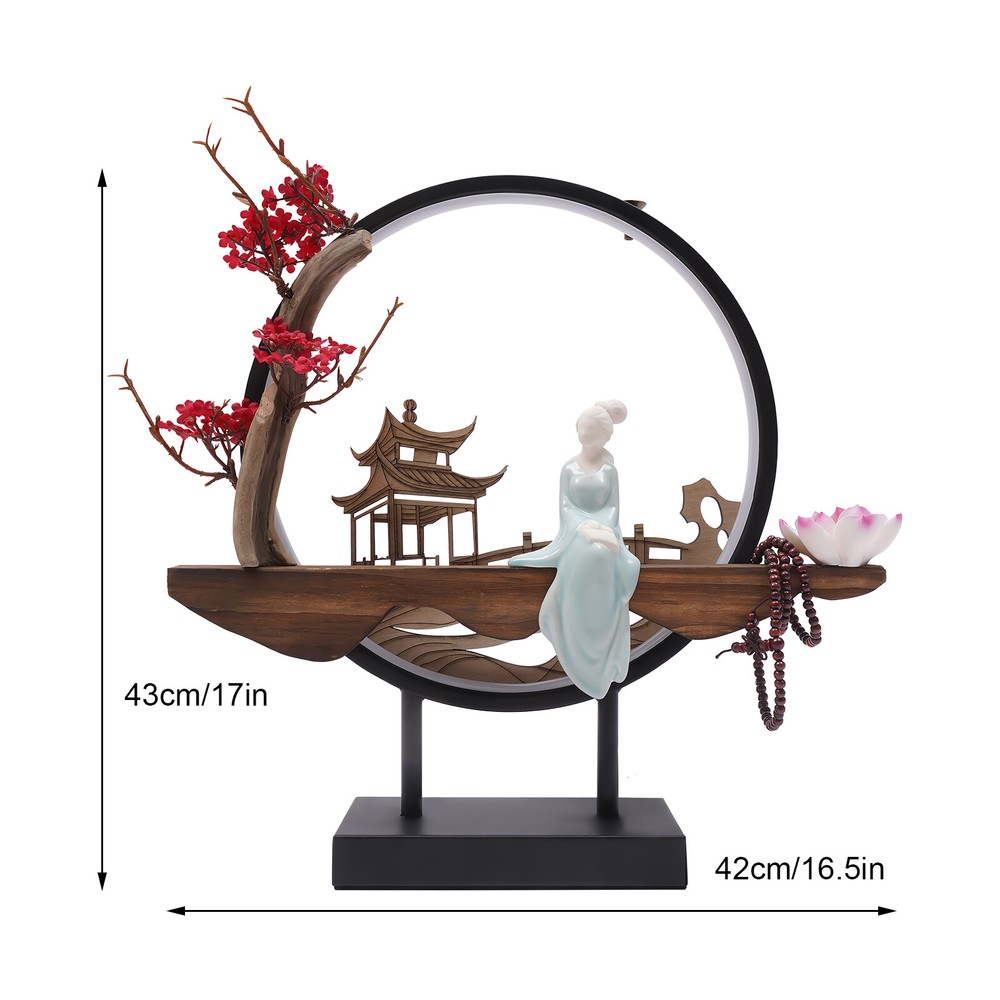 Ceramic Classic Incense Holder W/LED Light Incense Cones Backflow Incense Holder