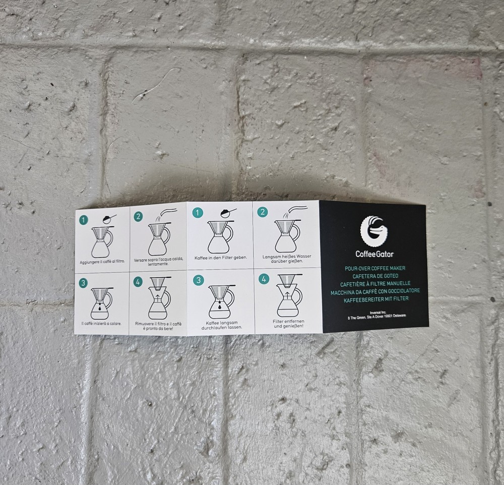 Coffee Gator Pour Over Coffee Maker 6 Cups Glass