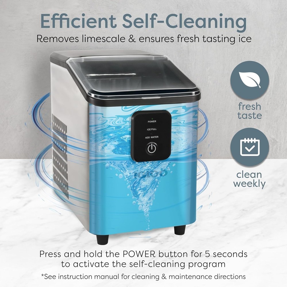 Portable Ice Maker with Scoop - Countertop Ice Maker with LED Control Panel &...