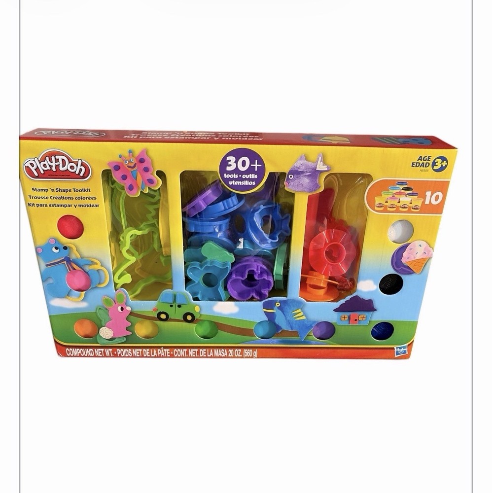 Play-Doh Stamp & Shape Toolkit Set 30+ Tools & Cutters Ages 3+