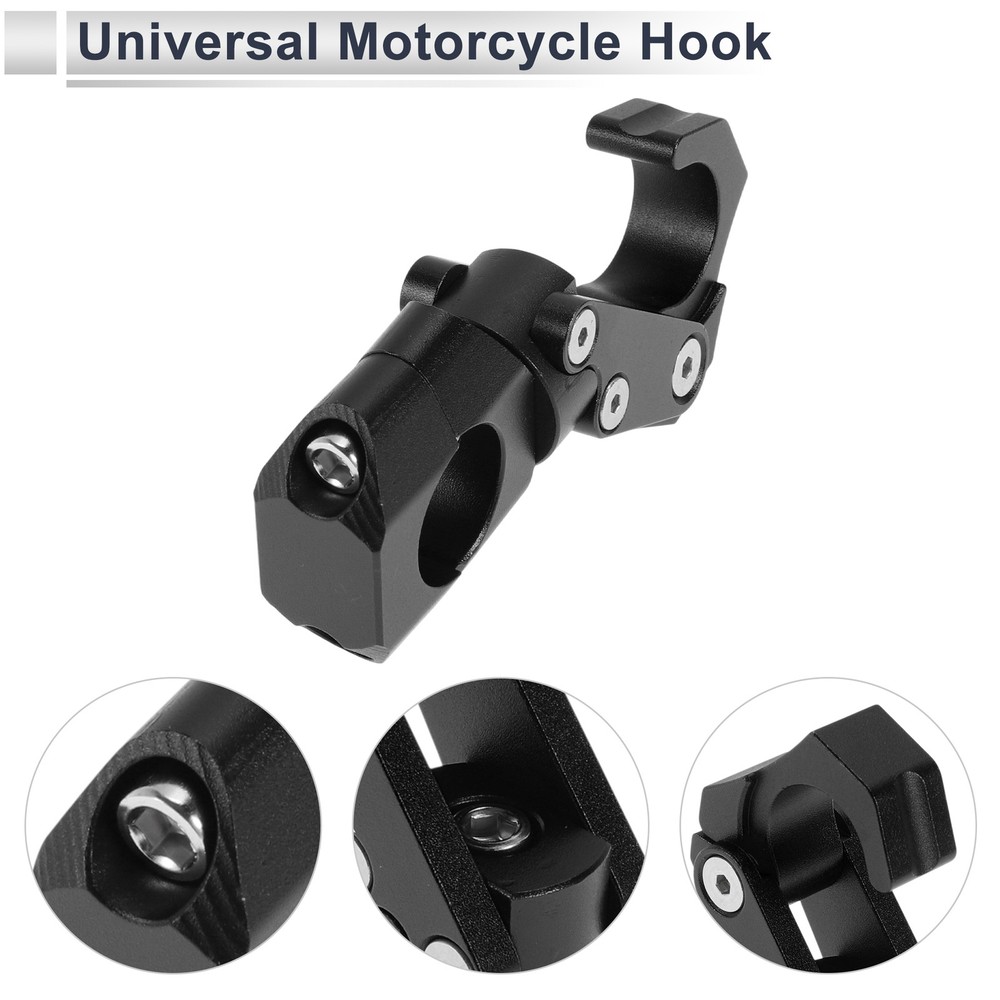 Aluminum Motorcycle Hook with Key 1 Set Black