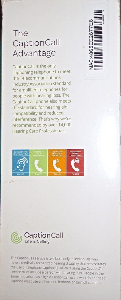 CAPTION CALL CAPTIONING PHONE FOR HEARING IMPAIRED MODEL 78T~ NEW!