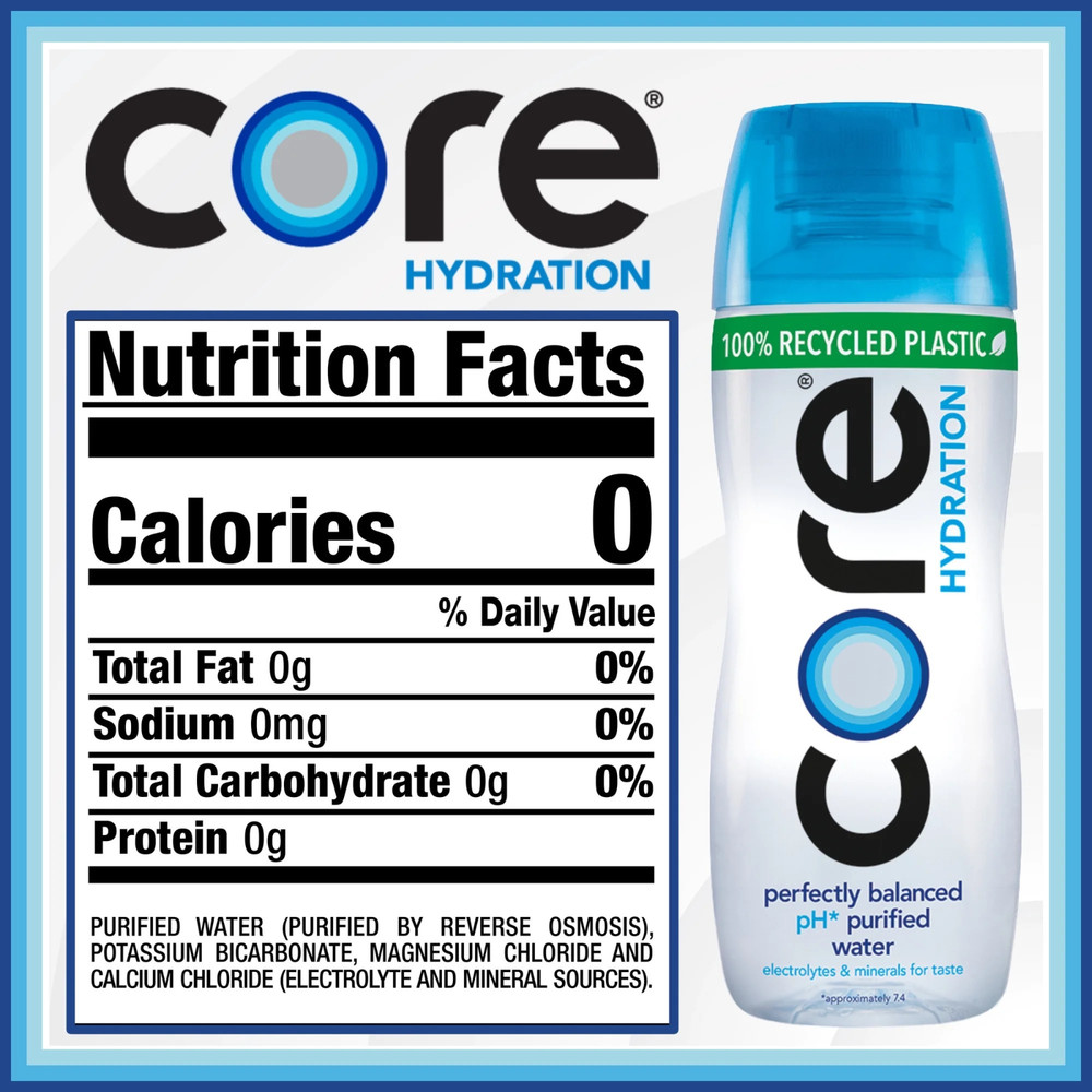 CORE Hydration Perfectly Balanced Drinking Water, 0.5 L bottles, 6 Count