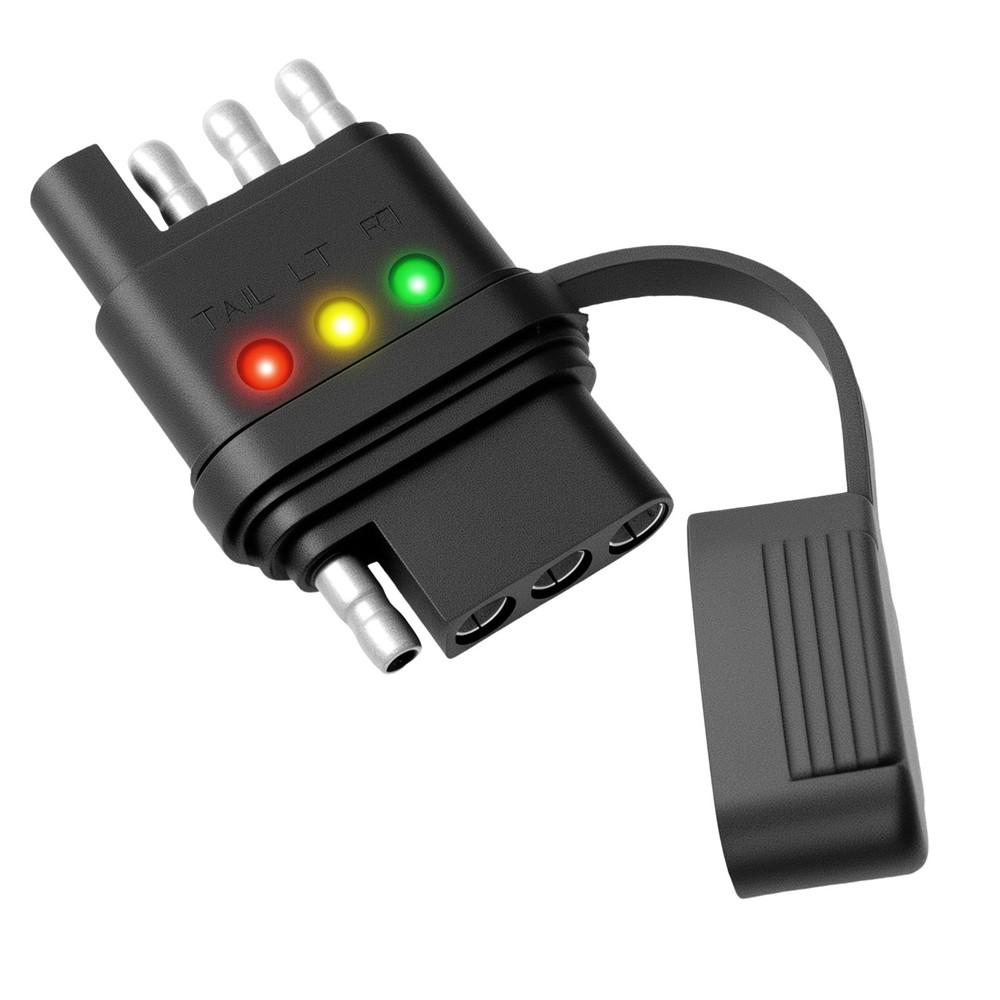 4-Pin Trailer Plug Wiring Tester 4 Way w/ LED Indicators Circuit Continuity Test