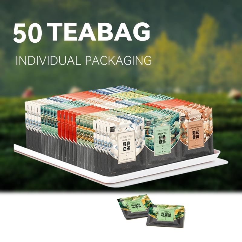 BEI CAI Tea Bags Sampler Assortment Box (50 Count) 10 Different...