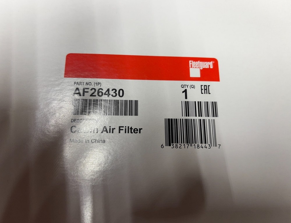 FLEETGUARD AF26430 CABIN AIR FILTER