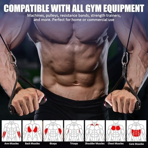 2 Pack Upgraded Exercise Handles, Gym Handle Equipment for Cable Machine Attachm