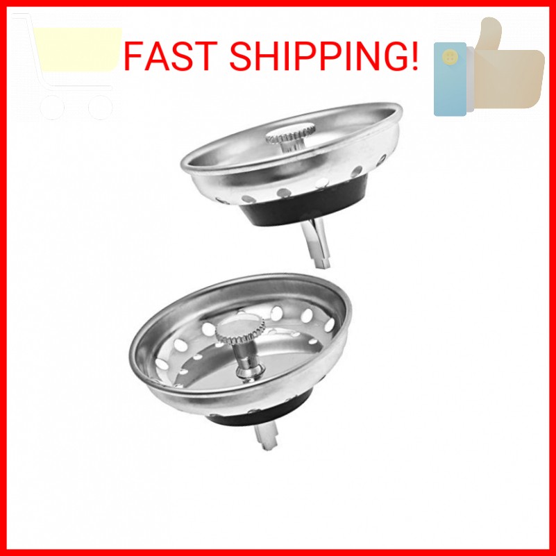 2 Pack - Kitchen Sink Strainer and Stopper Combo Basket Replacement for Standard