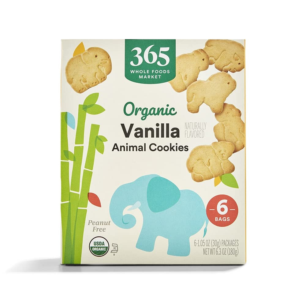 , Organic Multi Pack Vanilla Animal Cookie, 6.3 Ounce