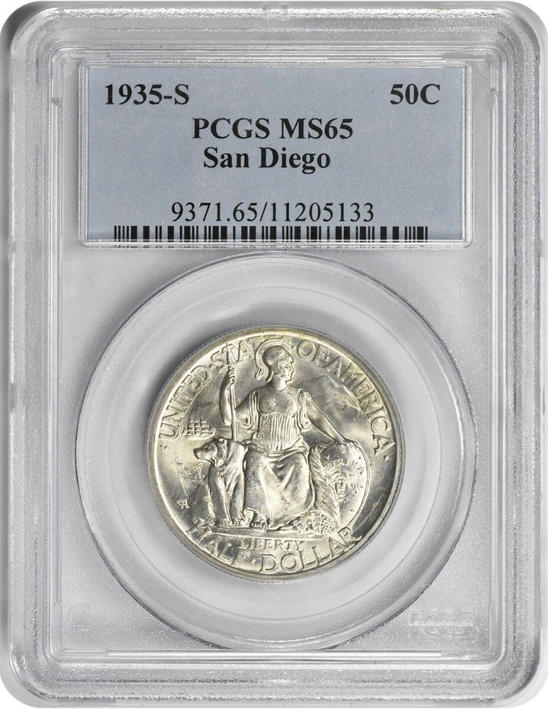 San Diego Commemorative Silver Half Dollar 1935-S MS65 PCGS