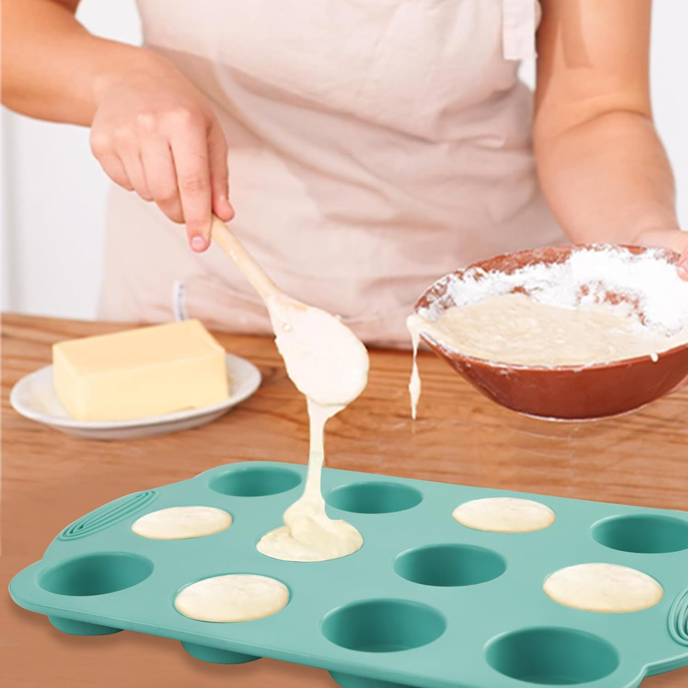 32 Pieces Silicone Baking Pans Set Nonstick Bakeware Set for Kitchen Oven Sil...