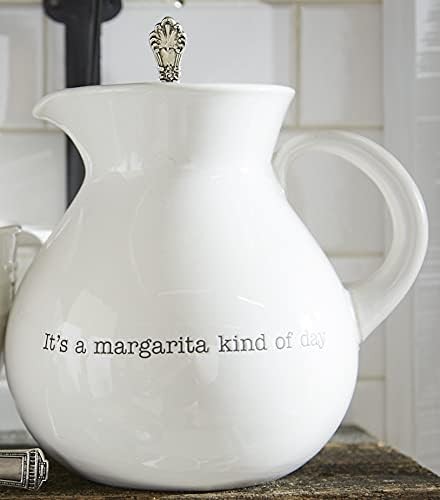Mud Pie Margarita Pitcher Set, White