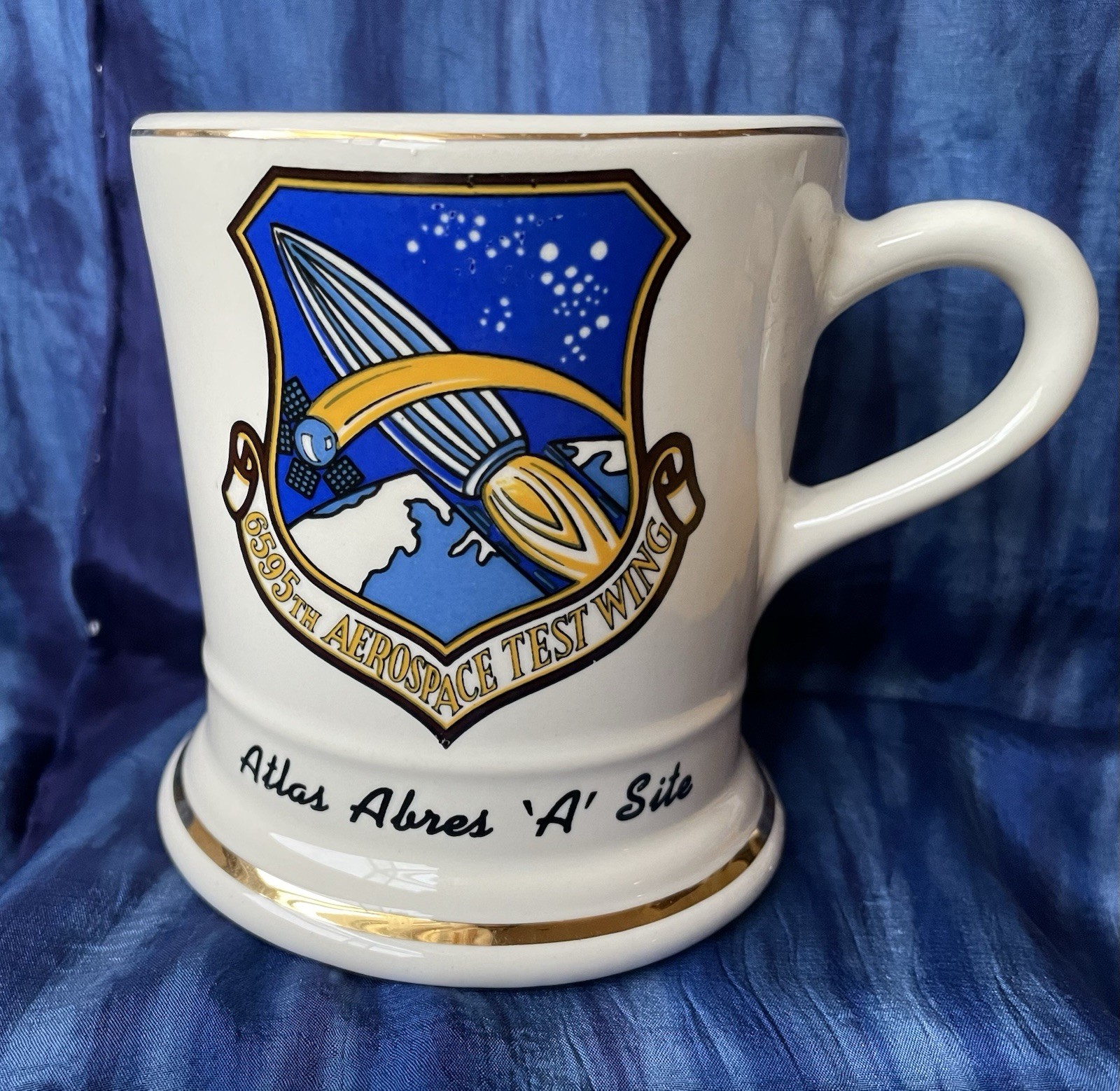 Vintage 6595th Aerospace Test Wing Ceramic Mug, Vandenberg AFB,  Space Delta 12