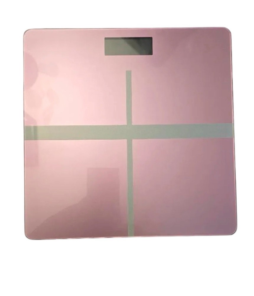 Digital Glass Bathroom Scale Pink Silver