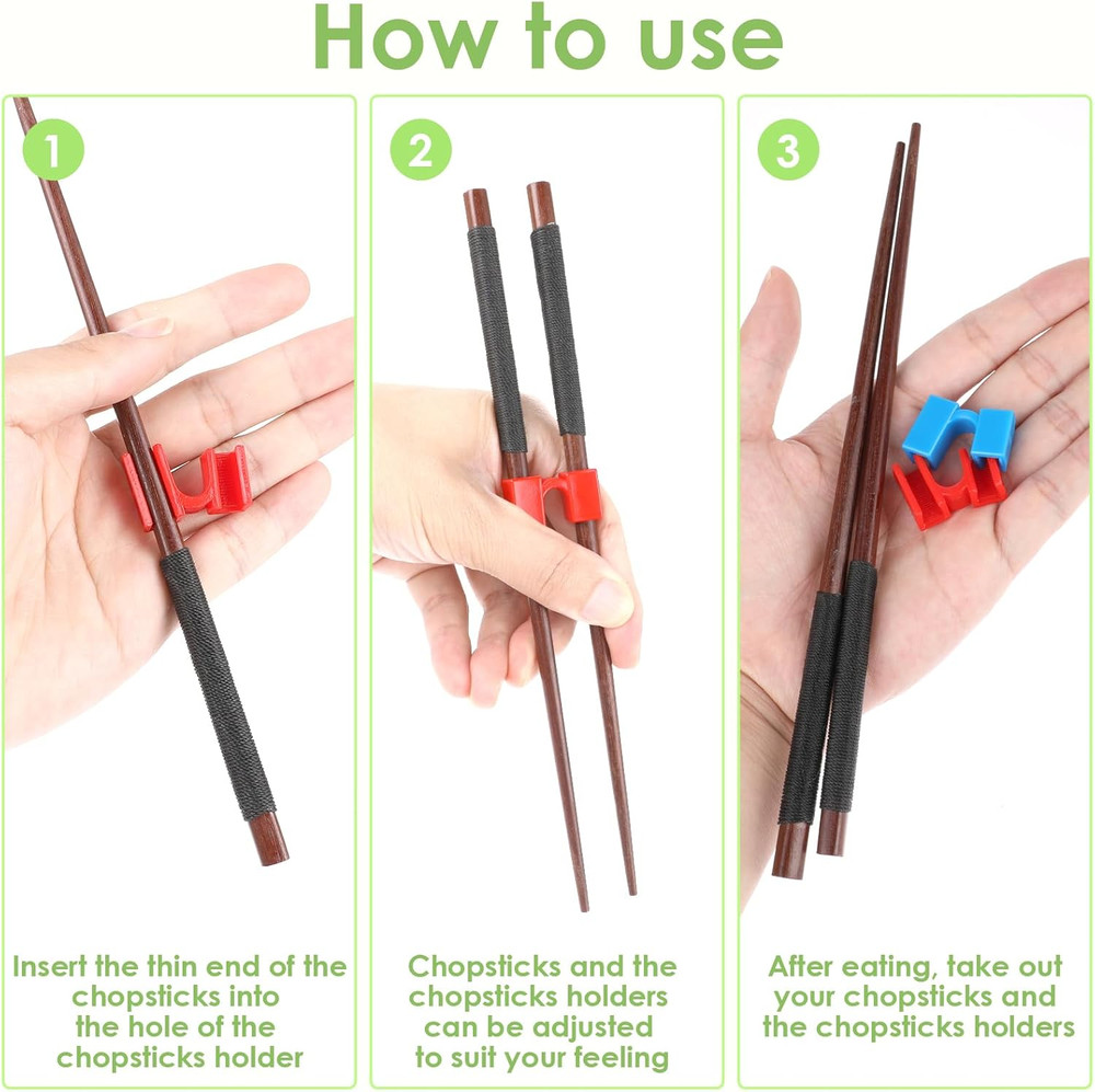 Reusable Chopsticks Helpers, 5 Pcs Training Chopsticks Hinges Connector Trainin