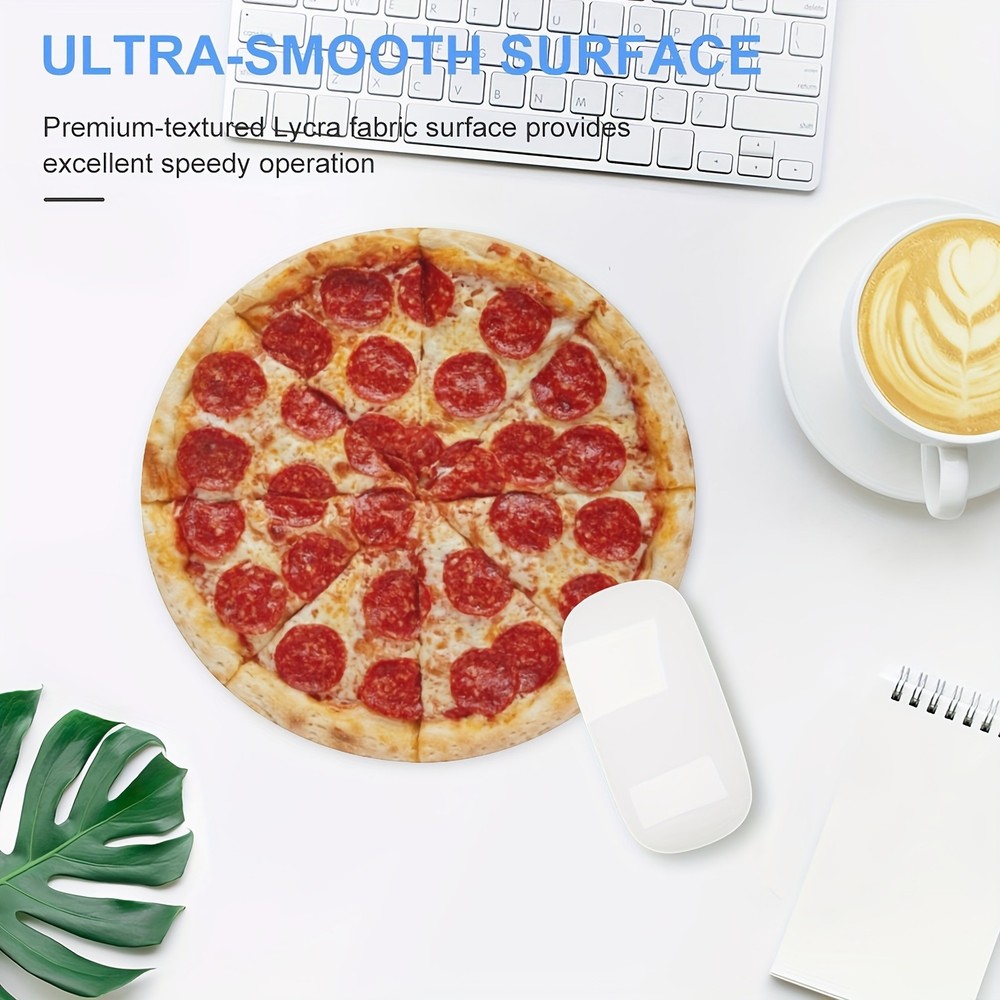 2D Pizza Pattern Mouse Pad Office Computers Laptops Office Desk Decor Mouse Mat