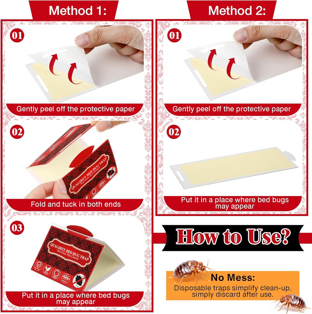 24 Pack Bed Bug Traps, Non Toxic Bedbug Detector for Bed Legs, Bedbug Intercepto