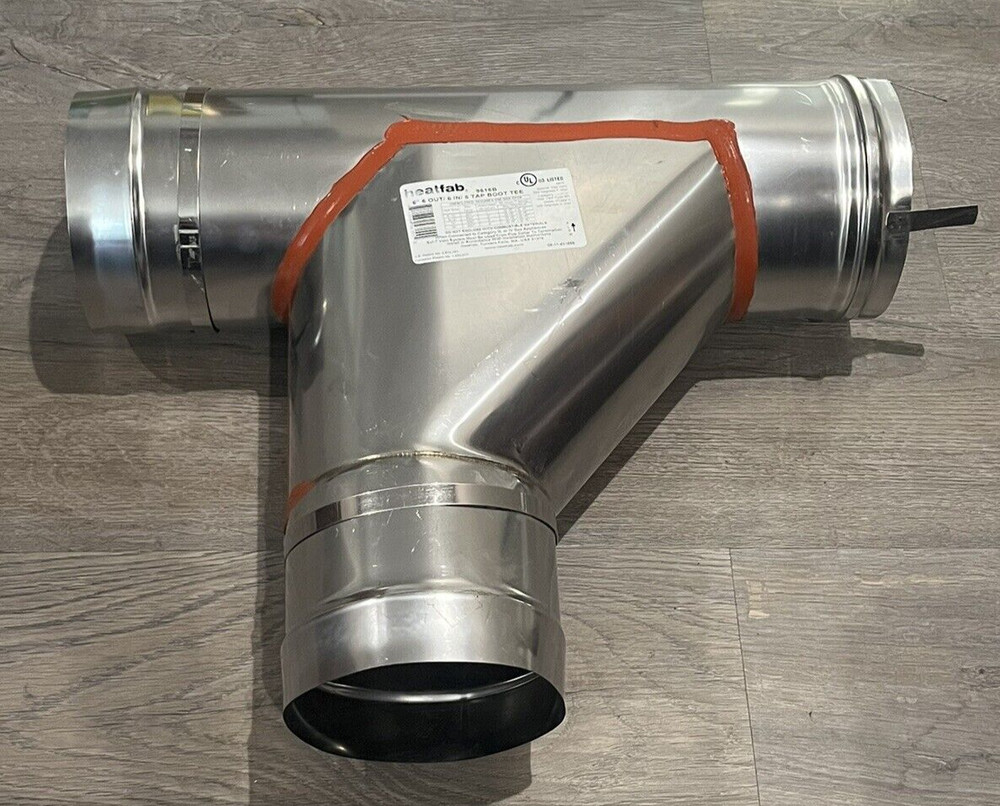 Heat Fab 9616B Saf-T Vent EZ Seal - 6" 6 out / 6 in/ Tap Boot Tee
