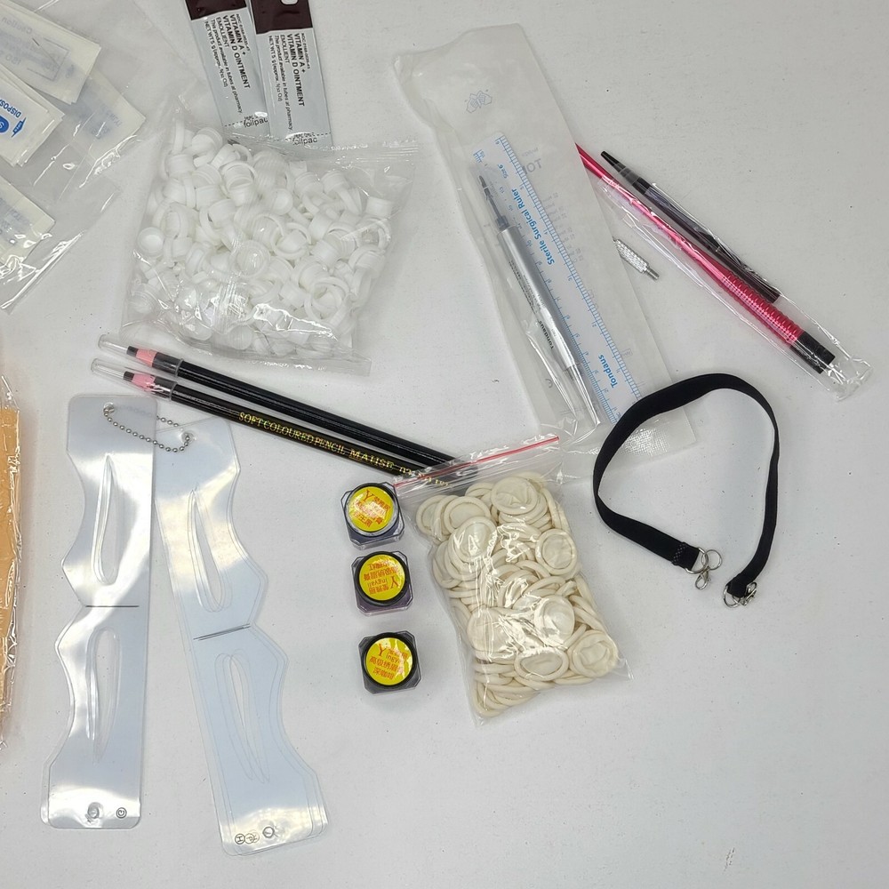 Tattoo Complete Kit Practice Skin Needle Paste Eyebrow Pen B20