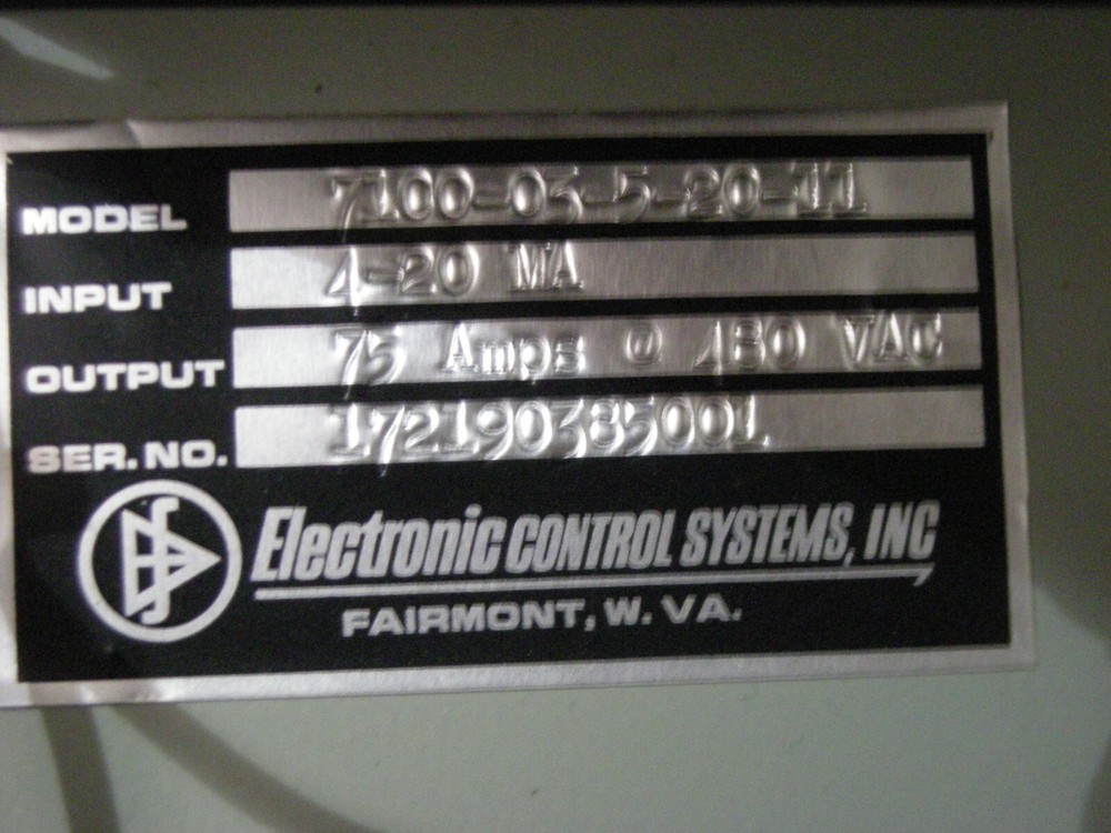 Electronic Control Systems 480V Phase Angle Fired Electric Furnace Control