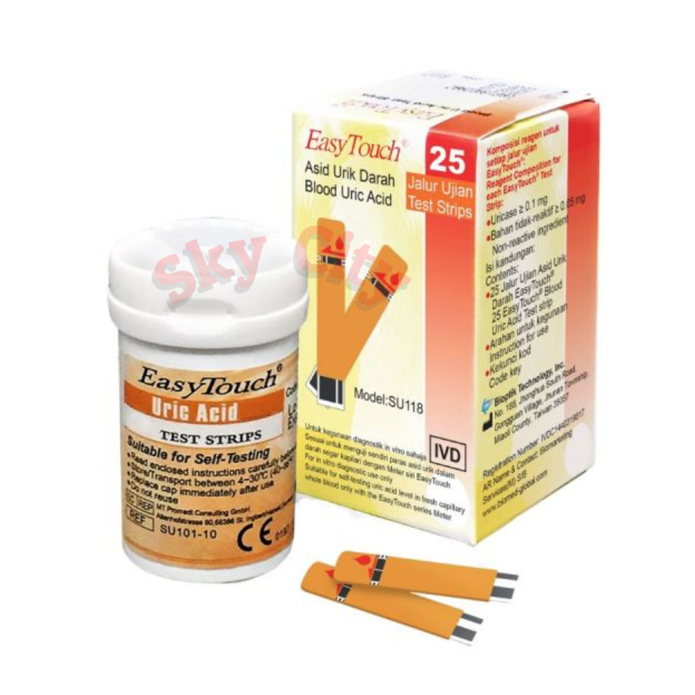 EasyTouch Easy Touch Blood Uric Acid Test Strips - 1 Box @ 25 Strips