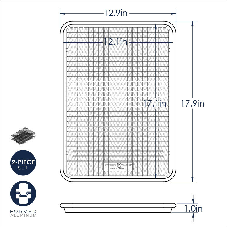 Nordic Ware Prism Half Sheet with Oven-Safe Nonstick Grid