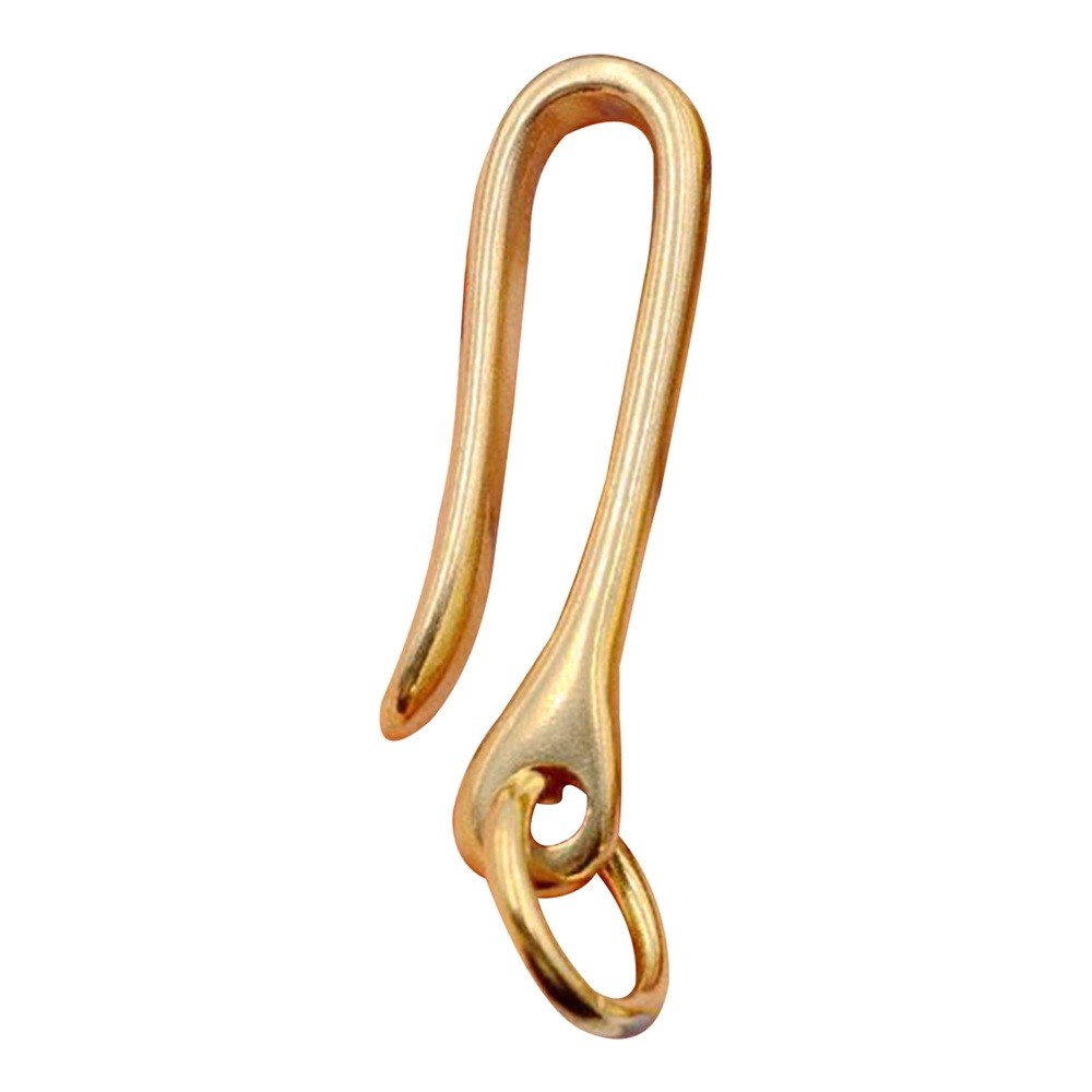 Retro Solid Brass Key Chain Key Ring Belt U Hook Wallet Chain Fish Hook 3 Size