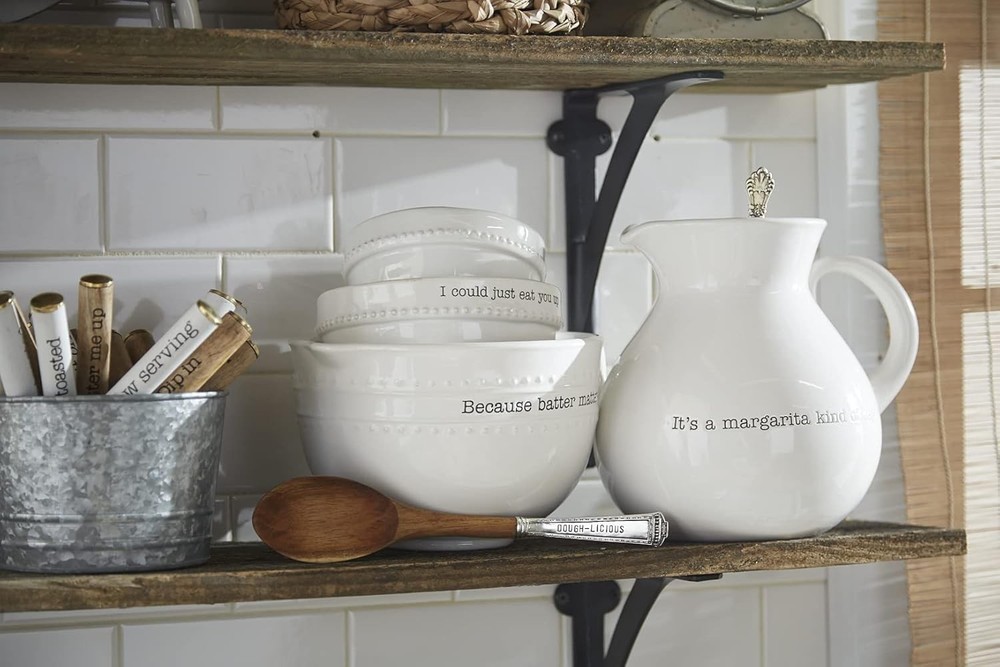 Mud Pie Margarita Pitcher Set, White