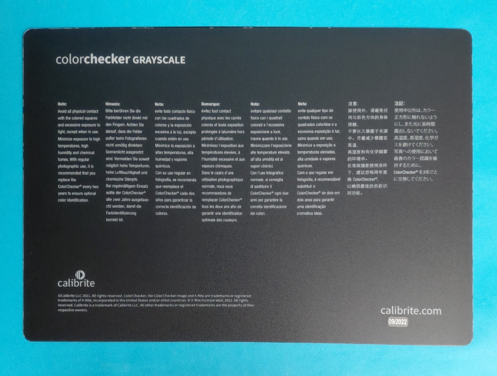 Calibrite Colorchecker 3 Step Grayscale