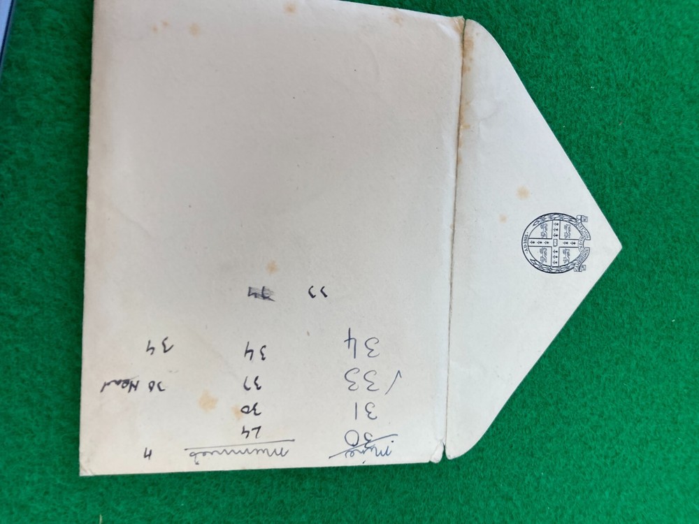 CAMBRIDGE UNIVERSITY UNION SOCIETY EDWARDIAN EMPTY ENVELOPE WITH ANNOTATIONS