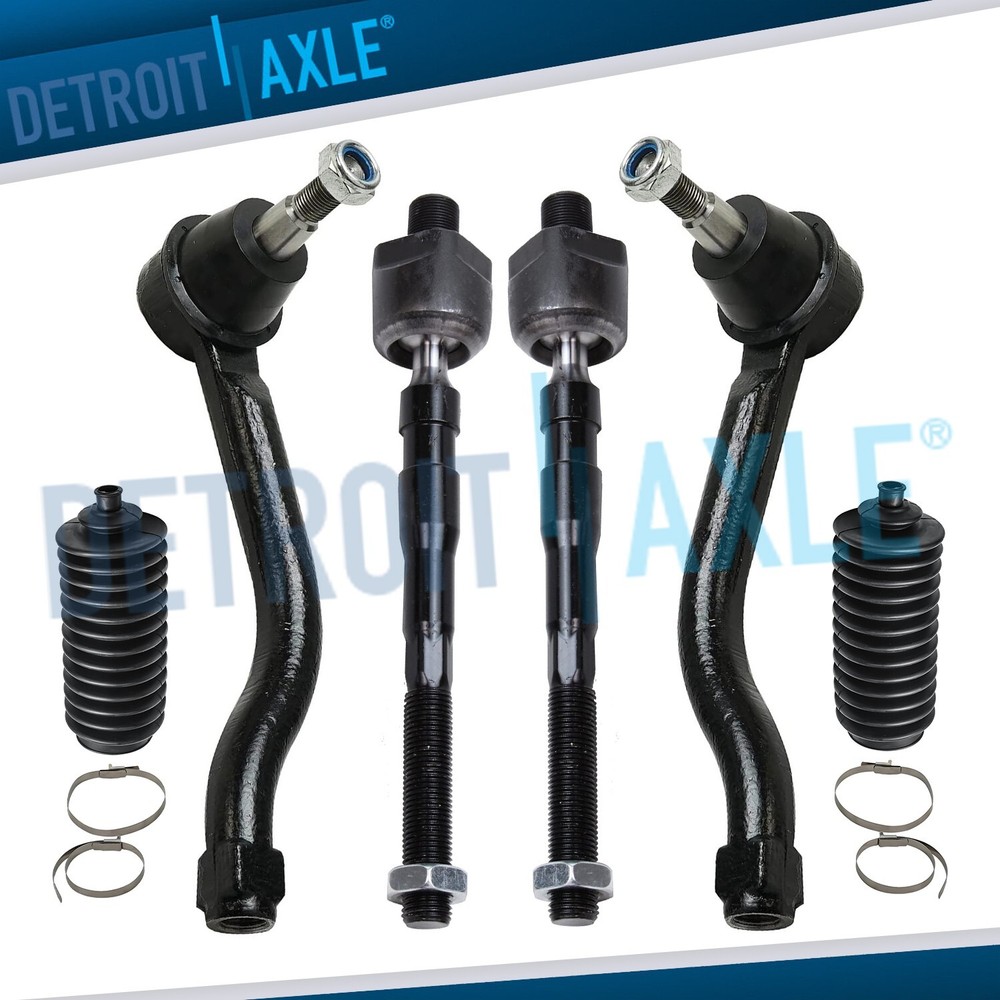 6pc Front Inner Outer Tie Rod Rack Boot Suspension for 2007 - 2013 Nissan Altima