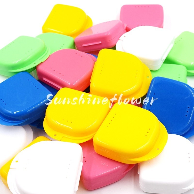10Pcs Dental Retainer Denture Storage Case Box Mouthguard Container Assorted
