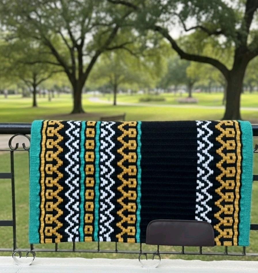 show pad saddle pad western Black White Teal 34×38 & Other Sizes